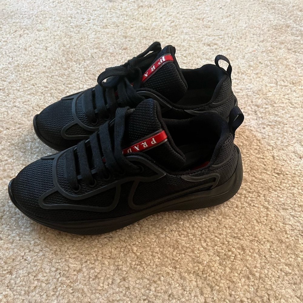 Prada Black and Red Women's Sneakers